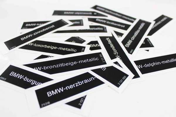 BMW Farbcode Aufkleber O-Z